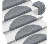GHVBNMF Tappetini per gradini, autoadesivi, 15 pezzi, 56 x 17 cm, grigio | Protezione per scale per una maggiore sicurezza e isolamento acustico sulle scale interne e sulle scale.
