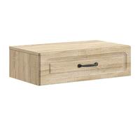 GHVBNMF Tavolino da parete in rovere Sonoma, 59 x 34,5 x 17 cm, comodino | Consolle da parete salvaspazio per camera da letto e corridoio. Con cassetto per riporre in ordine le piccole cose quotidiane