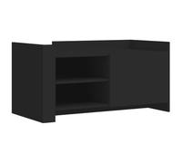 GHVBNMF Tavolino da salotto nero, 100 x 50 x 50 cm, in legno | Design moderno con anta e scomparto per soggiorno e salone, montaggio flessibile su entrambi i lati dei pannelli laterali.