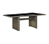 GHVBNMF Tavolo da giardino in polyrattan, 200 x 100 cm, colore: marrone e | Grande tavolo da pranzo per terrazza e giardino con robusto piano in vetro temperato da 5 mm e resistente intreccio in rattan