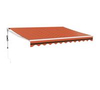 GHVBNMF Tenda da sole elettrica, 3,5 x 2,5 m, con braccio articolato, con motore, telecomando e manovella, protezione solare per terrazza e balcone, arancione/marrone
