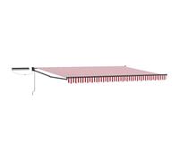GHVBNMF Tenda da sole elettrica, 5 x 3 m, a energia solare, con braccio articolato, con telecomando e manovella, estensibile, protezione solare per terrazze, antracite, rosso, bianco, alluminio