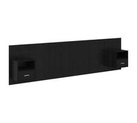 GHVBNMF Testiera con comodini, 3 pezzi, colore nero, effetto rovere | Set da parete da parete per camera da letto per liberarsi dal pavimento, armadi integrati per ripiani ordinati.