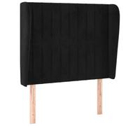 GHVBNMF Testiera con orecchie, 83 x 23 cm, in velluto, colore: nero | Testiera in velluto regolabile in altezza per camera da letto: offre un comodo supporto quando si legge e si guarda la TV a