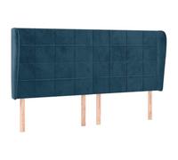 GHVBNMF Testiera con orecchie in velluto blu scuro, 203 x 23 cm, imbottita | Testiera in velluto regolabile in altezza con orecchie per camera da letto, offre una comoda posizione quando si legge a