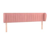 GHVBNMF Testiera con orecchie in velluto rosa, 163 x 23 cm, altezza | Comodo schienale in morbido tessuto imbottito per ore di relax in camera da letto. Le gambe in legno stabili garantiscono