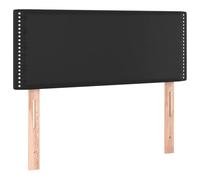 GHVBNMF Testiera nera, 100 x 5 x 78/88 cm, in ecopelle, per letto | Cuscino da parete regolabile in altezza per camera da letto con elegante decorazione con rivetti e robusta struttura in legno