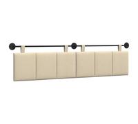 GHVBNMF Testiera sospesa in tessuto crema, 210 x 55 cm, imbottitura da | Elegante cuscino da parete per camera da letto con morbida imbottitura in schiuma e passanti regolabili.