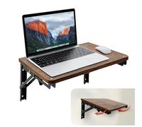 GHWMYD Tavolo da Parete Pieghevole, 42 x 30 cm Scaffale da Parete in Legno Richiudibile Salvaspazio Versatile, Scrivania Porta Pc, Tavolino da Pranzo, Soggiorno, Salotto, Bagno, Cucina, Marrone