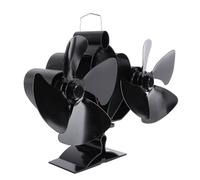 Ghzste 8 fogli Ventilatore per forno a legna, batteria necessaria, lega di alluminio ad alta resistenza, basso rumore, efficiente circolazione del calore, termometro magnetico per camino