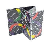 Ghzste 8 pannelli 3 anelli Magic Folding Puzzle Cubes Twisty Cubo Magico Professional Cube Classic Toys (nero B)