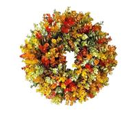 Ghzste Ghirlanda autunnale da 30 cm per porta di casa, ghirlanda con foglia, ghirlanda di cerchio, ghirlanda autunnale per porta di casa, matrimonio, parete, casa, decorazione del giorno del