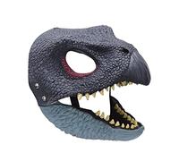 Ghzste Maschera da dinosauro con mascella in movimento, per Halloween, per feste in lattice, dinosauro, per uomini, donne e bambini (D)
