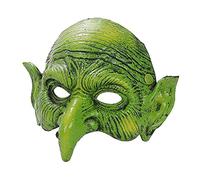 Ghzste Maschera da strega Scary Green Old Hag Maschera Halloween Half Face Cover Maschera Cosplay Face Cover Halloween Strega Decorazione (B)