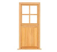 Ghzste Mini Porta in Legno per Casa delle Bambole, Porta Stabile in Legno di Betulla 1:12 per Modello di Casa delle Bambole, Tradizionale, Non Verniciata per
