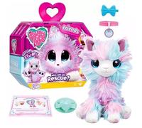 Ghzste Morbido peluche per gatti, 9,84 pollici, gattino giallo e blu, lavabile con spazzola e collare, adotta il tuo animale domestico con accessori per la cura, (A)