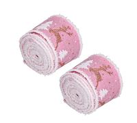 Ghzste Nastro di Natale rosa, nastro fai da te, materiale durevole, risveglia i sentimenti di vacanza, decorazione ideale, facile da usare, versatile, per decorazioni per la casa