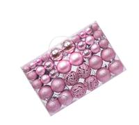 Ghzste Palline per albero di Natale, 100 pezzi, decorazioni per palline di Natale, in plastica, per decorazioni per albero di Natale, colori vivaci (rosa)