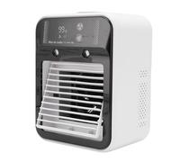 Ghzste Piccolo Aria Condizionata Portatile con Mist Desktop Air Cooler Basso Rumore USB Ricaricabile Display Digitale Ventilatore di Raffreddamento Portatile Per Lavorare