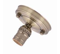 Ghzste Plafoniera con attacco a vite E26/E27 vintage industriale da soffitto/parete, portalampada a sospensione con attacco a vite (colore ottone anticato)