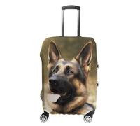 GHZWACKJ Copertura per bagagli antipolvere antigraffio copertura elastica per valigia da viaggio protettiva animale pastore tedesco lavabile custodia per bagagli adatta per bagagli da 45-81 cm