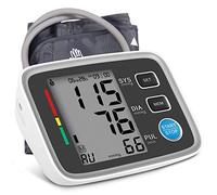 GHzzY Monitor per la Pressione sanguigna per Uso Domestico - Monitor per la Pressione sanguigna Digitale per Braccio Superiore con frequenza cardiaca - Display LCD e capacità di Memoria 2 x 90