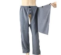 GHzzY Pantaloni per la Cura dell'incontinenza per Anziani e disabilità - Vestiti per la Cura della Sacca di drenaggio per stomia - Vestiti Aperti per la Cura del paziente con Cerniera Laterale,L