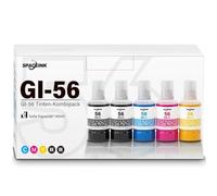 GI-56 GI56 GI 56 Inchiostro Compatibile con Canon GI56 GI-56 Cartuccia Multipack Compatibile per MAXIFY GX7050 GX6050 GX4050 GX3050 GX5550 GX6550 (confezione da 5, nero/ciano/magenta/giallo)