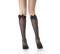 Gi&Gi 2 paia Gambaletti in Microfibra LUREX CON FIOCCO .Calze Lunghe Semicoprenti con Glitter 30 Denari N,1157 (IT, Testo, Taglia unica, Regular, Regular, LUREX CON FIOCO)