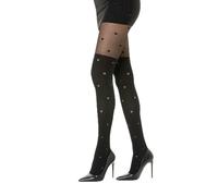 Gi&Gi Collant 40-80 denari con tassello in cotone da donna dall'effetto longuette, per gambe in primo piano sempre protagoniste dei look di tendenza (IT, Testo, M, Regular, Regular, nero a)