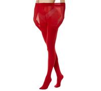 Gi&Gi collant curvy taglie forti,calze curvy 80 den opaco coprenti con morbida microfibra (IT, Testo, XL, XXL, Plus, Regular, ROSSO)