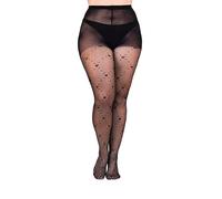 Gi&Gi collant donna curvy,collant taglie forti donna fantasia (IT, Testo, XXL, 3XL, Plus, Regular, Nero CUORECINI)