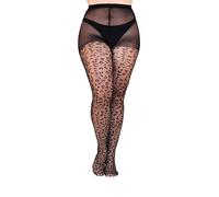 Gi&Gi collant donna curvy,collant taglie forti donna fantasia (IT, Testo, XXL, 3XL, Plus, Regular, Nero LEOPARDATO)