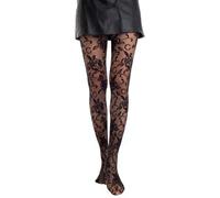 Gi&Gi Collant Donna Fantasia Fiori,Collant di pizzo da donna caratterizzati floreale tono su tono. 40 Denari N.1464 (IT, Testo, S, M, Regular, Regular, NERO)