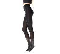 Gi&Gi Collant donna invernali microfibra Comfort Totale 180 Denari Soft Touch calze donna argento glitter N, 1635 (IT, Testo, L, XL, Regular, Regular, NERO -ARGENTO)