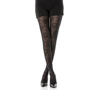 Gi&Gi Collant in retina 40 denari con tassello in cotone da donna realizzati in filato eco-sostenibile che unisce lo stile al rispetto dell'ambiente. Disegno ispirato alle fantasie fiori.N1612(L/XL)