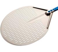 Gi.Metal Pala per Pizza Professionale Linea Azzurra A-37F, Testa 36 cm, Lunghezza Manico 150 cm, Peso 0.73 Kg, Testa in Alluminio anodizzato neutro, manico anodizzato azzurro