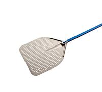 Gi.Metal Pala per Pizza Professionale Linea Azzurra A-45RF, Testa 45x45 cm, Lunghezza Manico 150 cm, Peso 1.18 Kg, Testa in Alluminio anodizzato neutro, manico anodizzato azzurro