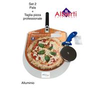 GI METAL PIZZA, PALA CLASSICA ALLUMINIO CM 30 + ROTELLA PIZZA INOX CM 10 PROF