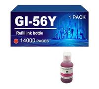GI56 GI-56 Flaconi Di Inchiostro Di Ricarica Compatibili Con La Stampante Per Canon MAXIFY GX3050 GX4050 GX5050 GX6050 GX7050, 6000/14000 Pagine,Yellow-1 Pack
