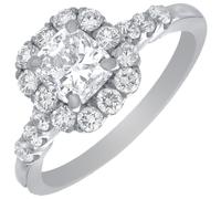 GIA Certificato 2.00 Carato Cuscino Cut Diamond Engagement Anello 18k White Gold