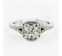 GIA Certificato 2.00 Carato Cuscino Taglio Diamante Fidanzamento Ring 18k Bianco