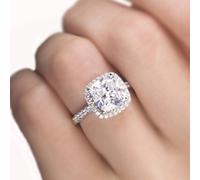 GIA Certificato 2.00 Carato Taglio Cushion Platino Diamante Fidanzamento Ring