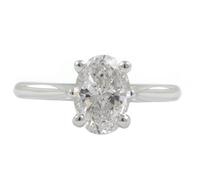 GIA Certificato 2.00 CT Ovale Cut Diamond Engagement Solitario Anello 14k Bianco