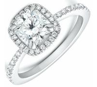 GIA Certificato Diamante Fidanzamento Anello 1.50 Carato Taglio Cushion 18k
