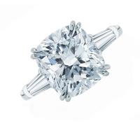 GIA Certificato Diamante Fidanzamento Anello 2.50 Cuscino CT Taglio Platino
