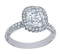 GIA Certificato Diamante Fidanzamento Anello 4.00 Ctw Taglio Princess 18k Bianco