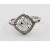 GIA Certificato Halo Stile Cuscino E Rotondo Cut Diamond Engagement Donna Ring