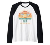 Gia Personalized Name Cute Retro Girls Groovy Birthday Maglia con Maniche Raglan