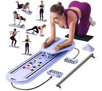 Giabuao Tavola Pilates Reformer multifunzione pieghevole con Ab Roller con supporto per i gomiti, supporto per macchina per esercizi addominali, rimbalzo automatico e corda di tensione